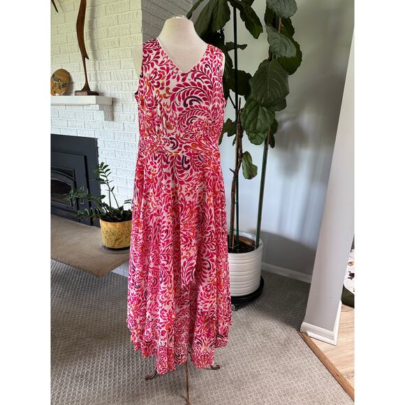Jessica London Dresses & Skirts - Jessica London 16W Maxi Dress Hi Low Pink GORGEOUS Resort Cruise Vacation